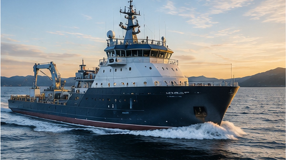 Marine vessel during commissioning and sea trials